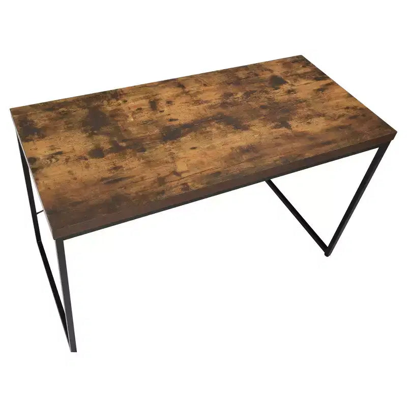 Scrivania in Rovere: Stile Industriale, Telaio in Metallo, Superficie Larga 120 cm, Senza Spazio Contenitivo