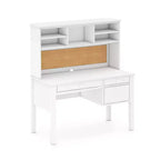 Scrivania per bambini Madison con cassettiera e sedia - Bianco: Tavolo da scrittura in legno per bambini con contenitore, Tavolo da studio in legno per bambini con cassettiera