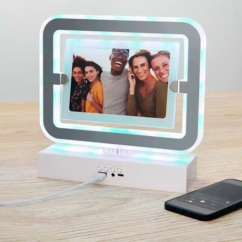 Specchio Trucco Luminoso con Altoparlante Bluetooth USB