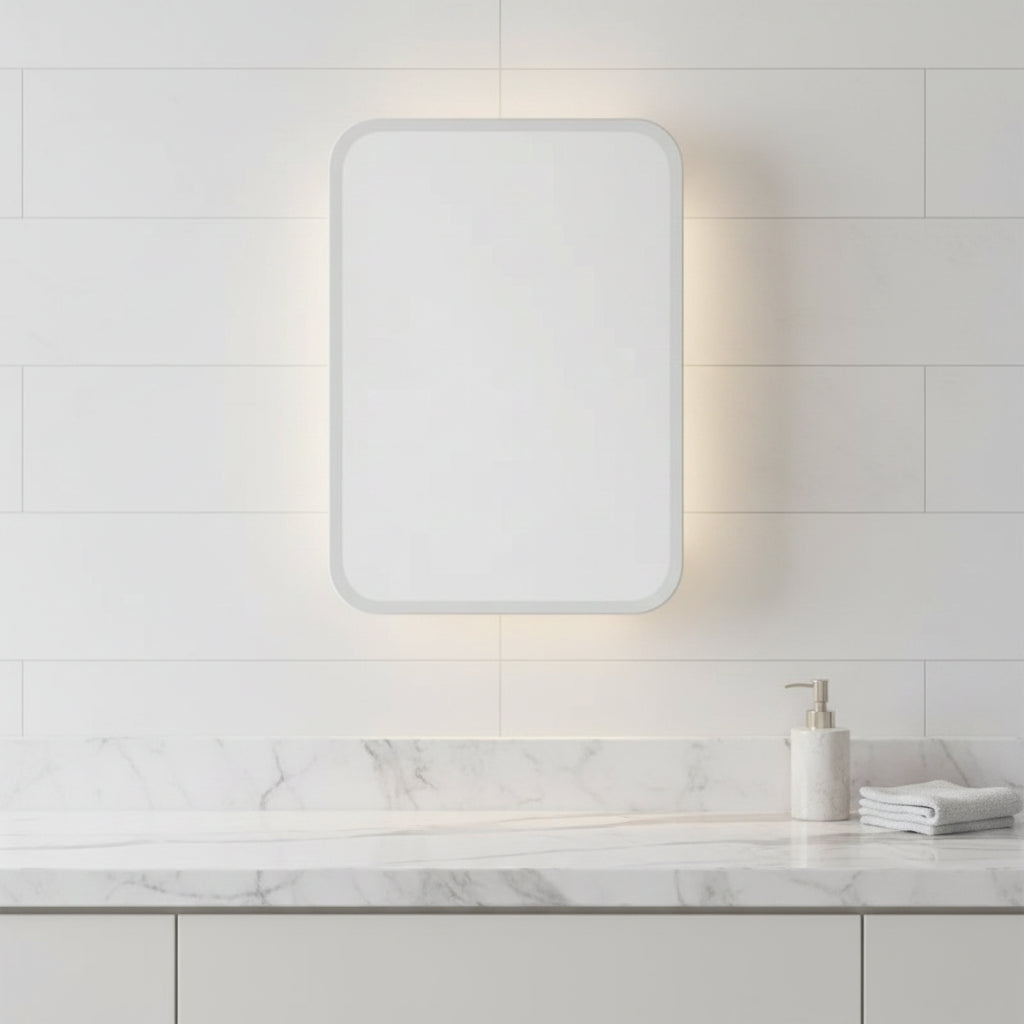 TEHOME Claytin Rectangular Recess and Surface Mount Metal Frameless Medicine Cabinet with Mirror