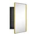 TEHOME Yasine Rectangular Metal Frmaed Medicine Cabinet with Mirror with Adjustable Shelves