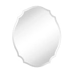Armadietto a specchio con montaggio a superficie, senza cornice, irregolare ad arco, con bordo smussato, 19 pollici L x 24 pollici H, per uso decorativo/speciale