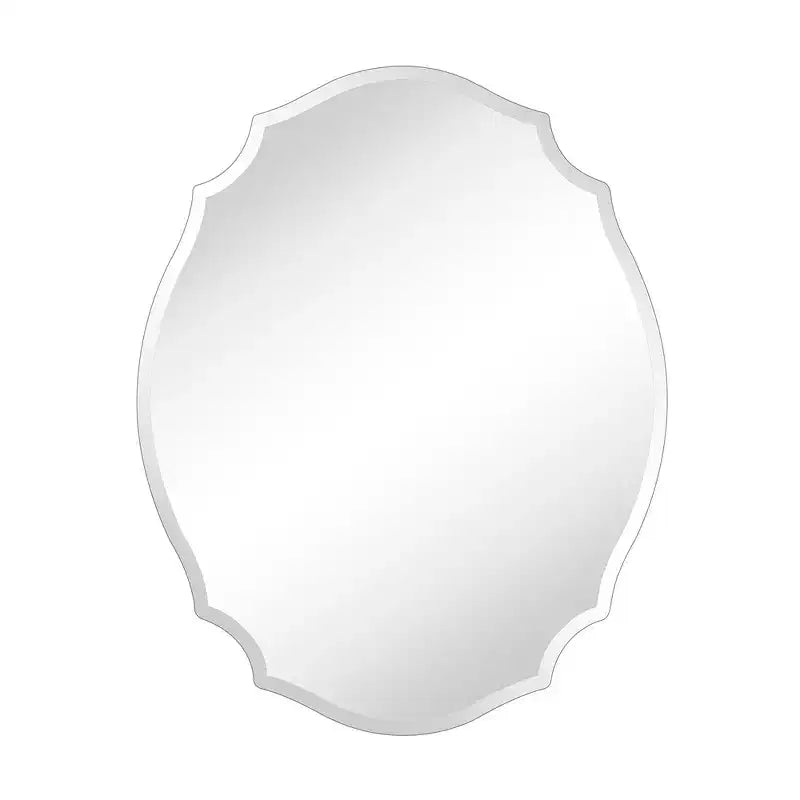 Armadietto a specchio con montaggio a superficie, senza cornice, irregolare ad arco, con bordo smussato, 19 pollici L x 24 pollici H, per uso decorativo/speciale