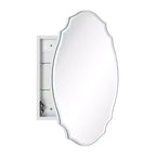 Armadietto a specchio con montaggio a superficie, senza cornice, irregolare ad arco, con bordo smussato, 19 pollici L x 24 pollici H, per uso decorativo/speciale