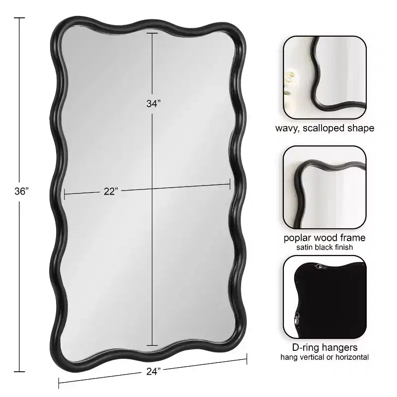 Specchio da parete rettangolare smerlato Talma 24x36