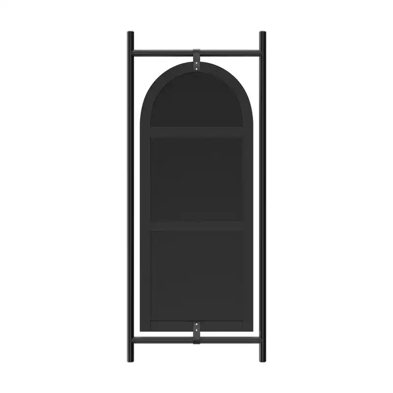 Specchio a figura intera da terra in legno massello ad arco extra-large