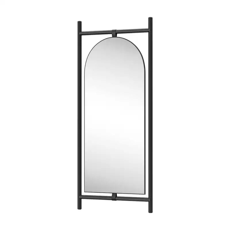 Specchio a figura intera da terra in legno massello ad arco extra-large