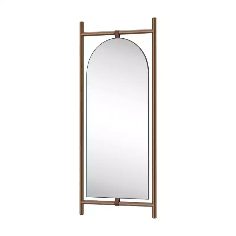 Specchio a figura intera da terra in legno massello ad arco extra-large