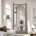 Dovelina Arched Solid Wood Ladder Oversized Full Body Mirror Floor Mirror
